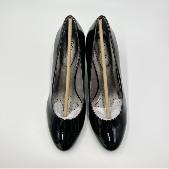 9.5W 9.5 WIDE LifeStride Parigi Black Patent Vegan Faux Leather Pump Heels - Picture 4 of 16